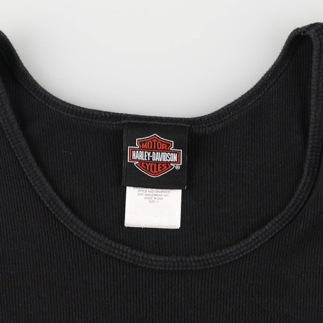 Harley-Davidson Tank Top Made in USA Women's Size L cotton black type Vintage Second Hand
