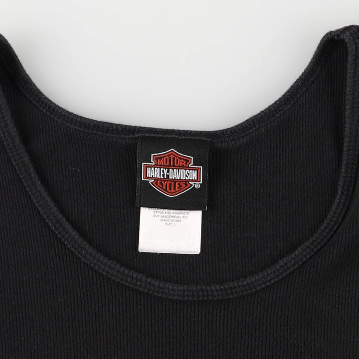 Harley-Davidson Tank Top Made in USA Women's Size L cotton black type Vintage Second Hand