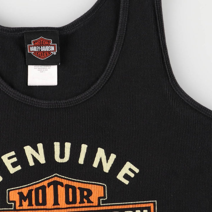 Harley-Davidson Tank Top Made in USA Women's Size L cotton black type Vintage Second Hand