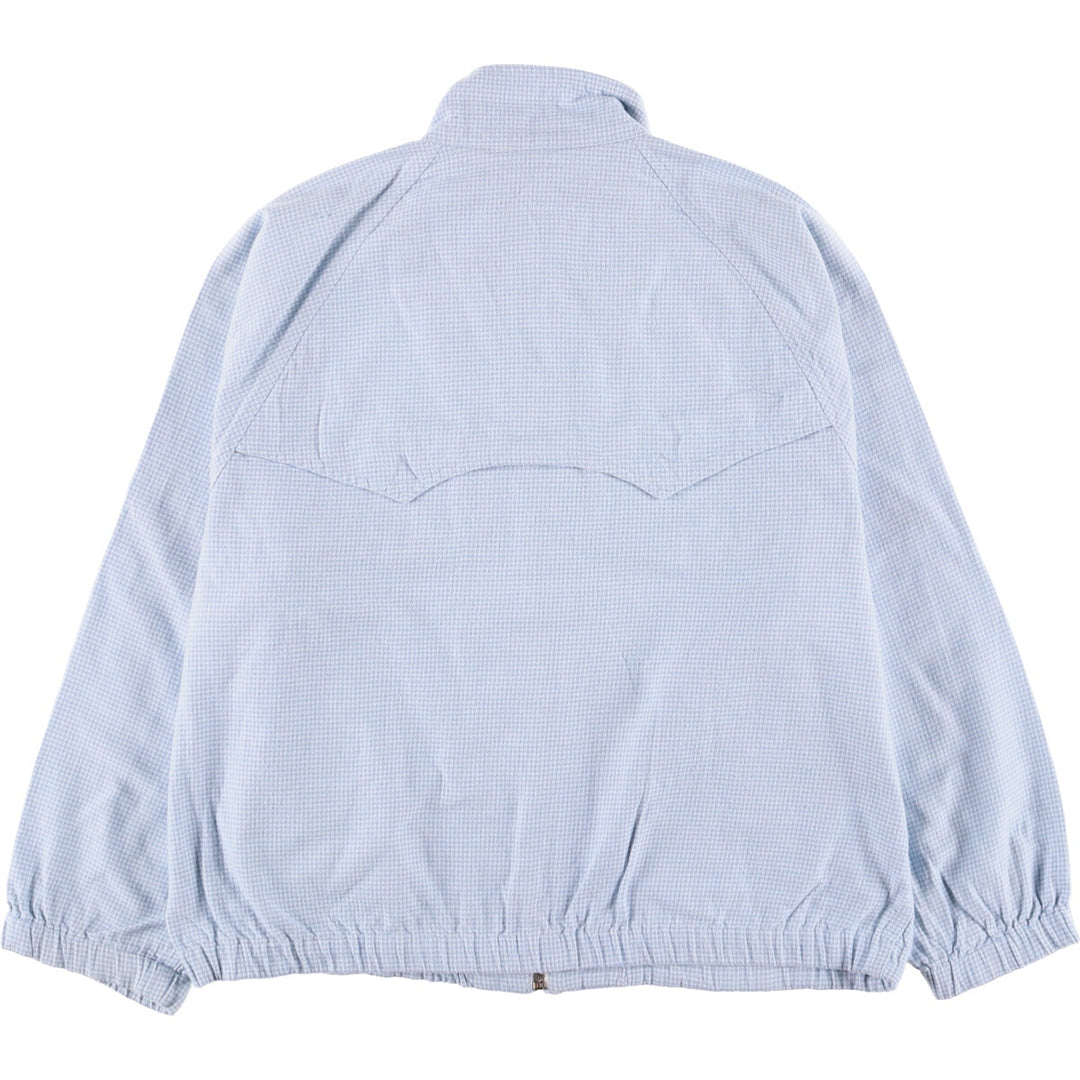 Ralph Lauren Houndstooth Pattern Harrington Jacket Swing Top Men's M Size cotton Blue type light blue Vintage Second Hand
