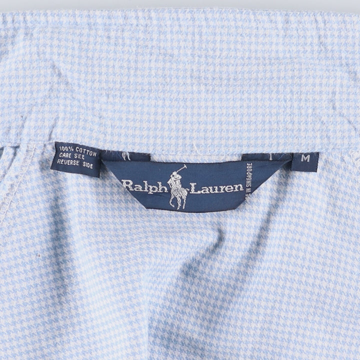 Ralph Lauren Houndstooth Pattern Harrington Jacket Swing Top Men's M Size cotton Blue type light blue Vintage Second Hand