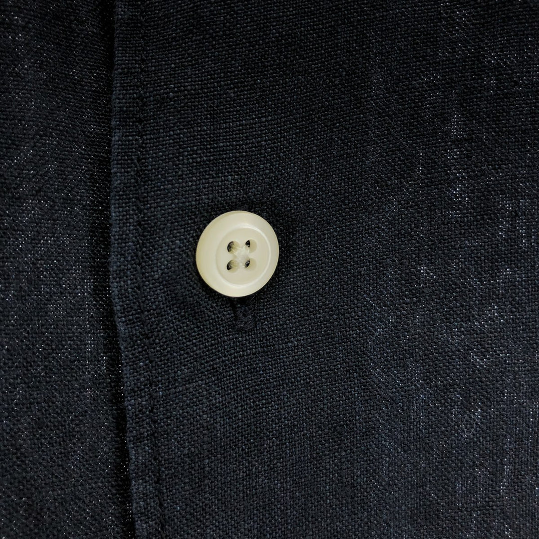 NAUTICA short sleeve linen shirt, men's size XL linen black type Vintage Second Hand