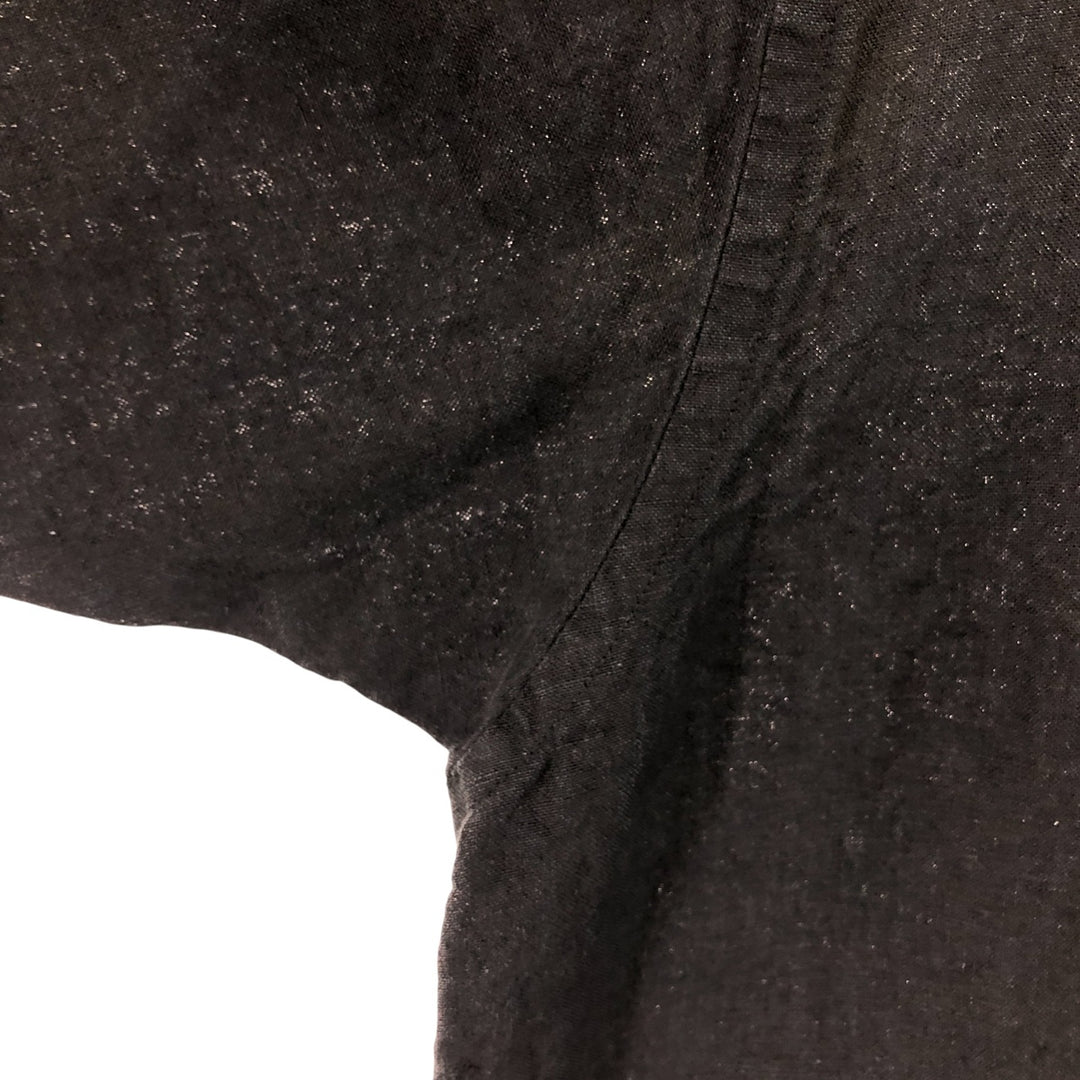 NAUTICA short sleeve linen shirt, men's size XL linen black type Vintage Second Hand