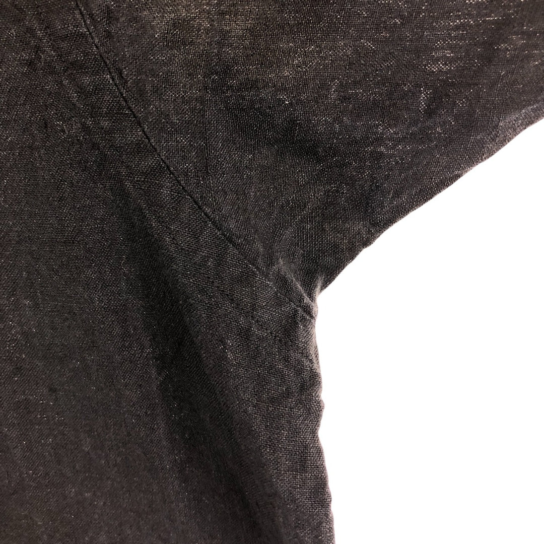 NAUTICA short sleeve linen shirt, men's size XL linen black type Vintage Second Hand