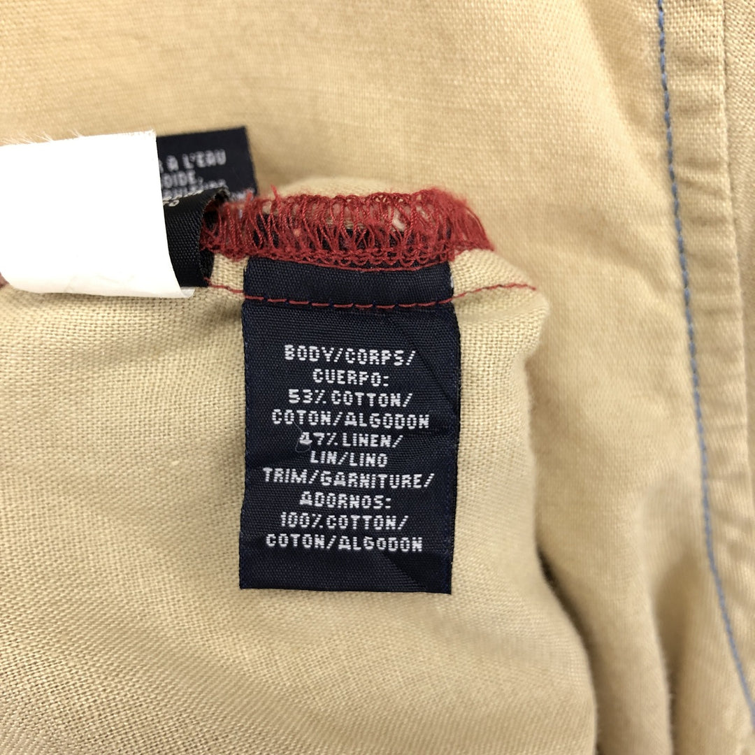Tommy Hilfiger short sleeve cotton x linen shirt, men's size M cotton Beige type Vintage Second Hand