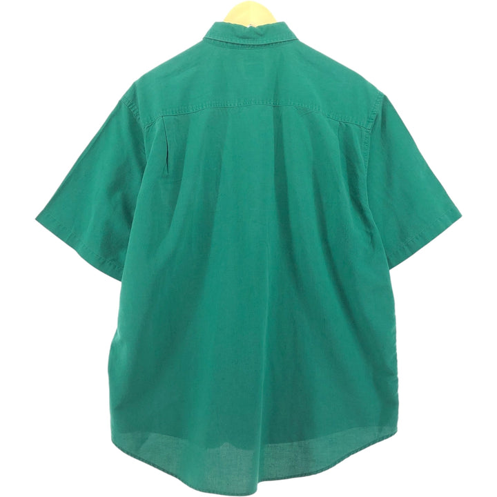 90'S GAP Old Gap Short Sleeve Cotton x Linen Shirt Men's L Size Vintage linen green type Vintage Second Hand