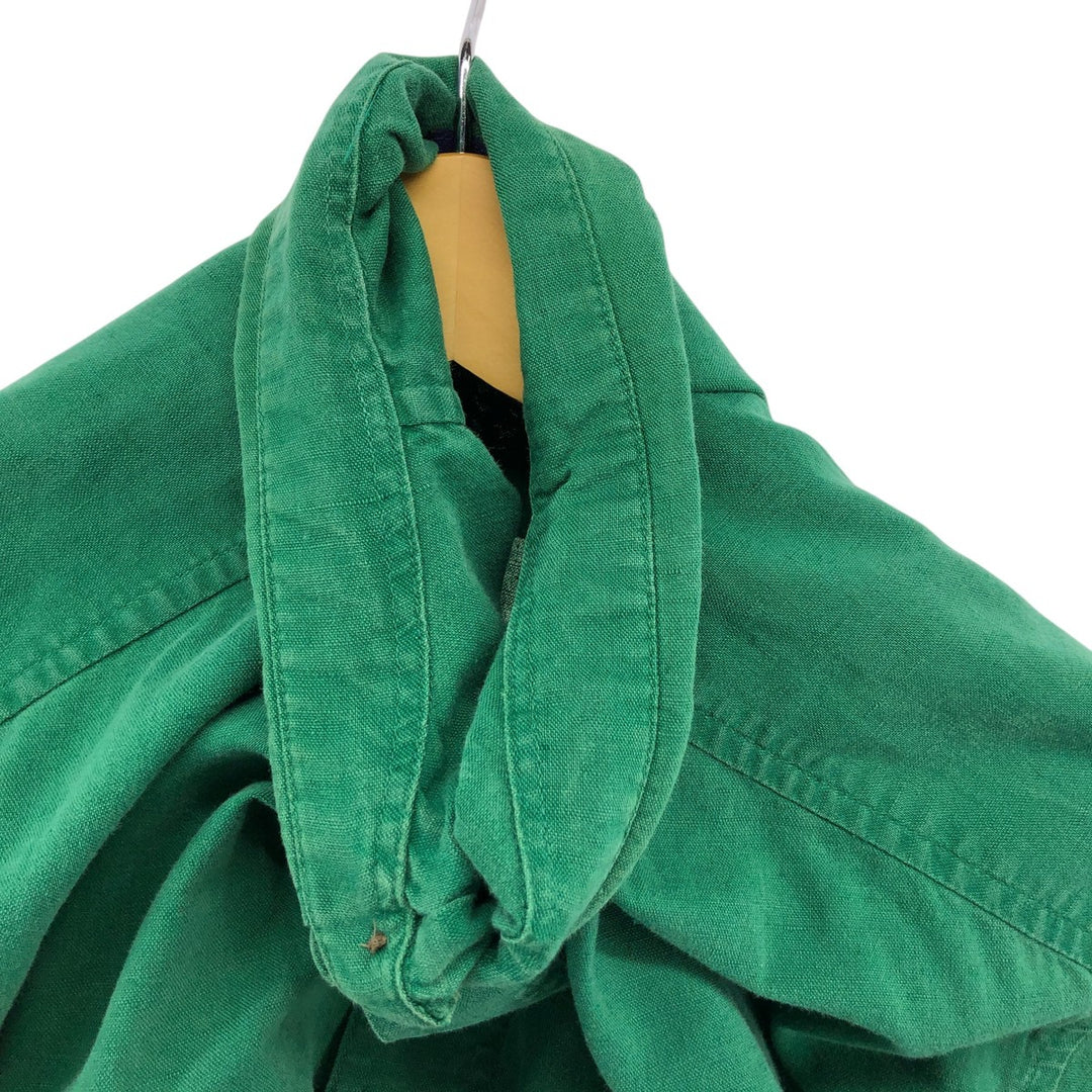 90'S GAP Old Gap Short Sleeve Cotton x Linen Shirt Men's L Size Vintage linen green type Vintage Second Hand