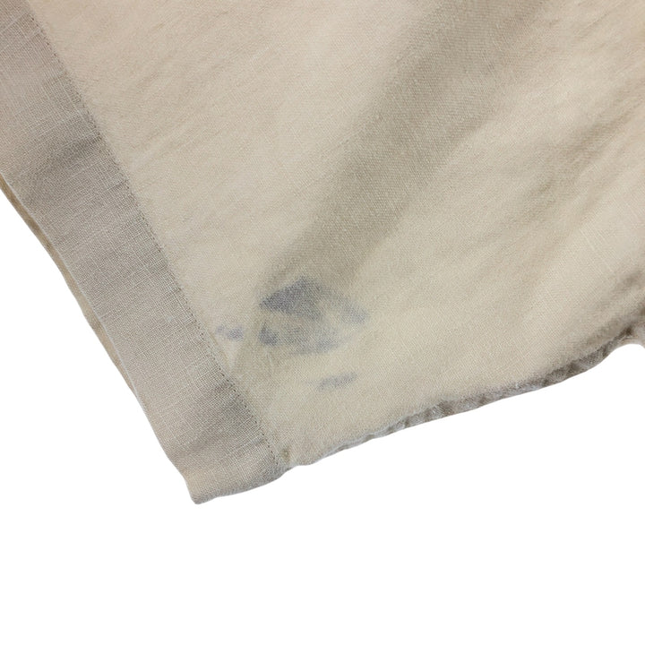 LLBean short sleeve linen button-down shirt, men's size M linen ivory Vintage Second Hand