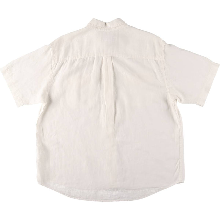 Eddie Bauer short sleeve linen shirt, men's XL size linen white type Vintage Second Hand