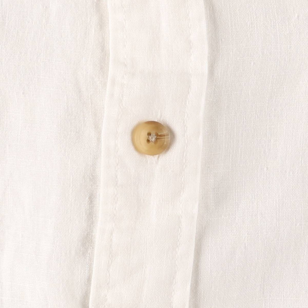 Eddie Bauer short sleeve linen shirt, men's XL size linen white type Vintage Second Hand