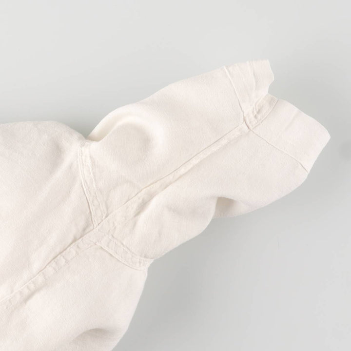 Eddie Bauer short sleeve linen shirt, men's XL size linen white type Vintage Second Hand