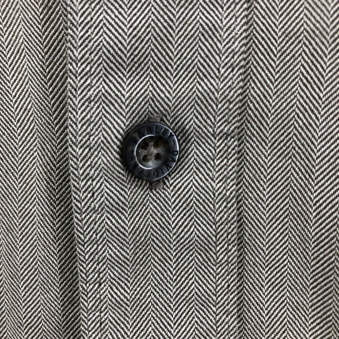 Harley-Davidson Hidden Button-Down Herringbone Long Sleeve Work Shirt, Men's Size XL cotton brown type Vintage Second Hand
