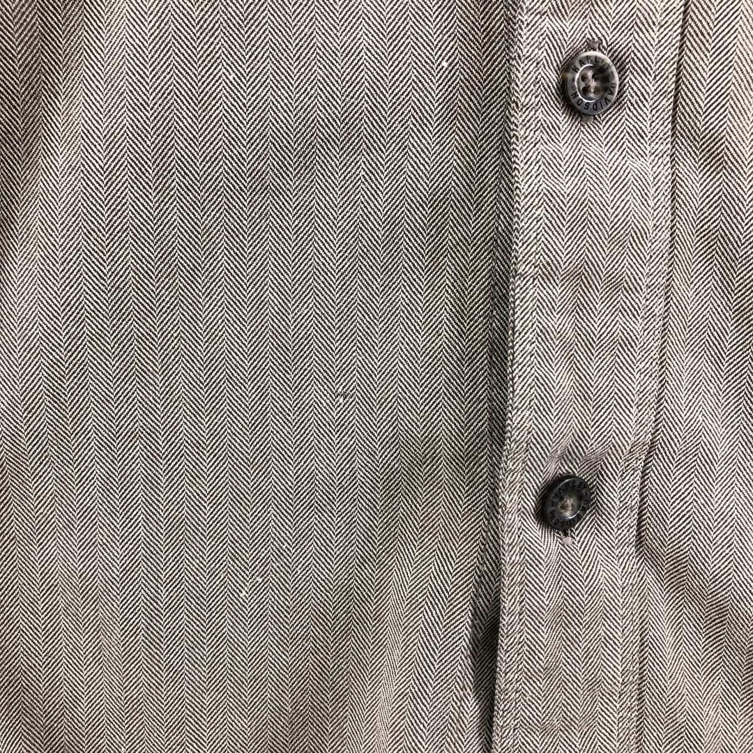 Harley-Davidson Hidden Button-Down Herringbone Long Sleeve Work Shirt, Men's Size XL cotton brown type Vintage Second Hand