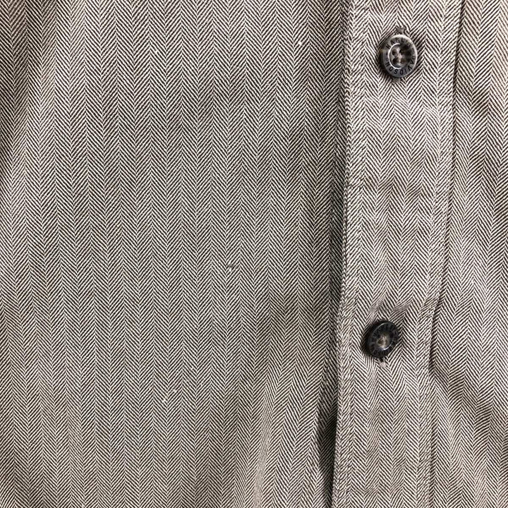 Harley-Davidson Hidden Button-Down Herringbone Long Sleeve Work Shirt, Men's Size XL cotton brown type Vintage Second Hand