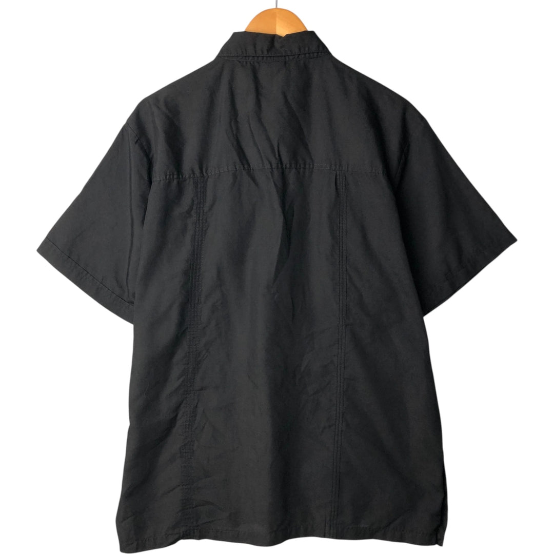 AIS Short Sleeve Mexican Shirt, Cuban Shirt, Box Shirt, Men's XL unclear black type Vintage Second Hand
