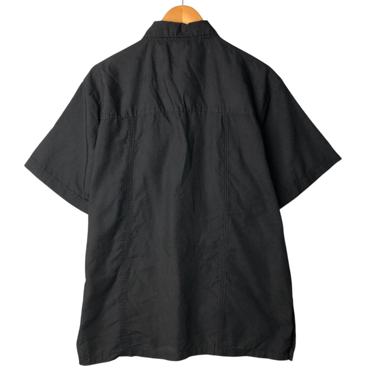 AIS Short Sleeve Mexican Shirt, Cuban Shirt, Box Shirt, Men's XL unclear black type Vintage Second Hand