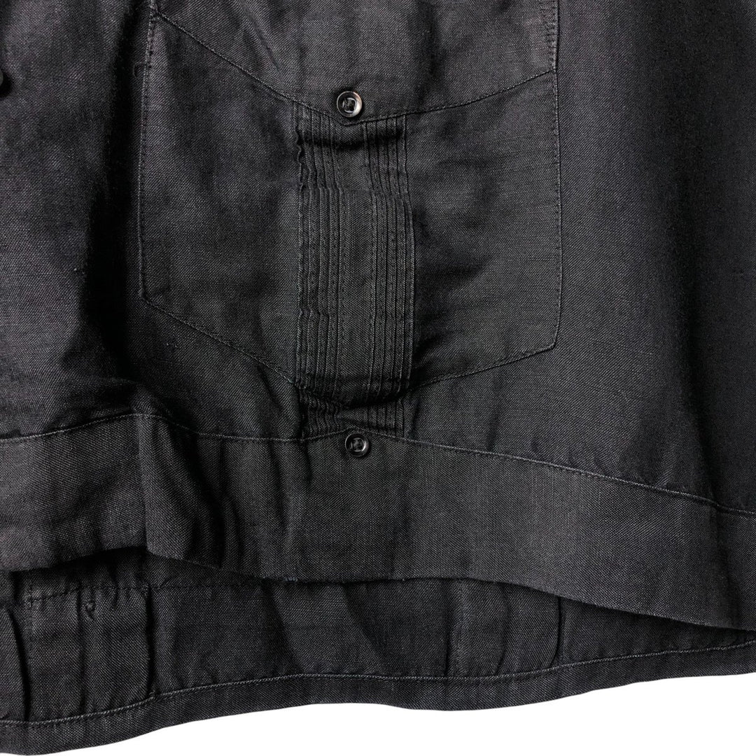 CENTRO Short Sleeve Open Collar Mexican Shirt, Cuban Shirt, Box Shirt, Men's XXL Lamy black type Vintage Second Hand