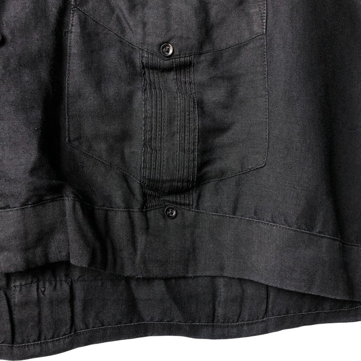 CENTRO Short Sleeve Open Collar Mexican Shirt, Cuban Shirt, Box Shirt, Men's XXL Lamy black type Vintage Second Hand