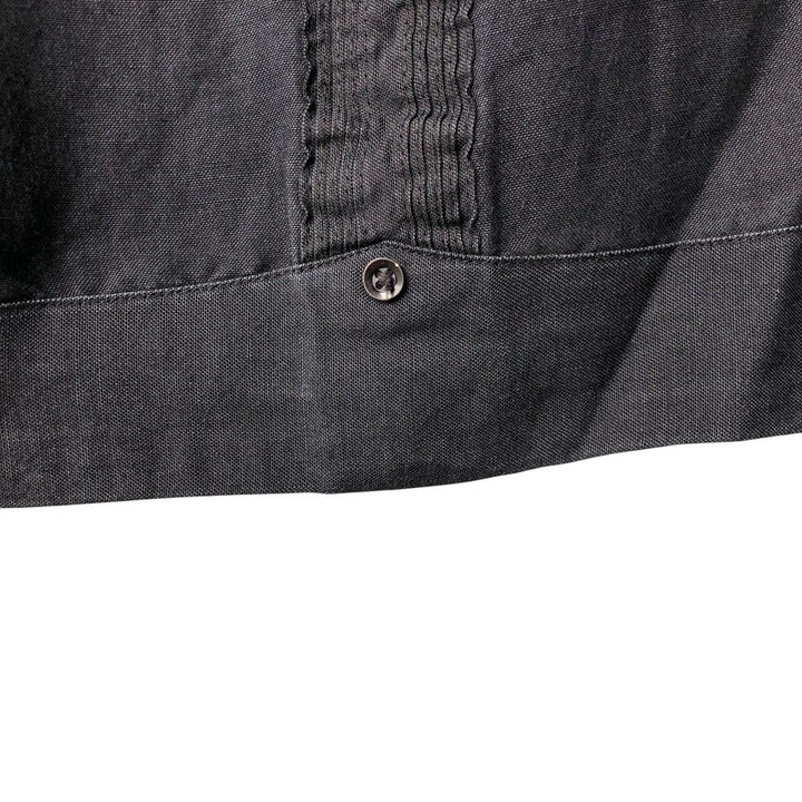 CENTRO Short Sleeve Open Collar Mexican Shirt, Cuban Shirt, Box Shirt, Men's XXL Lamy black type Vintage Second Hand