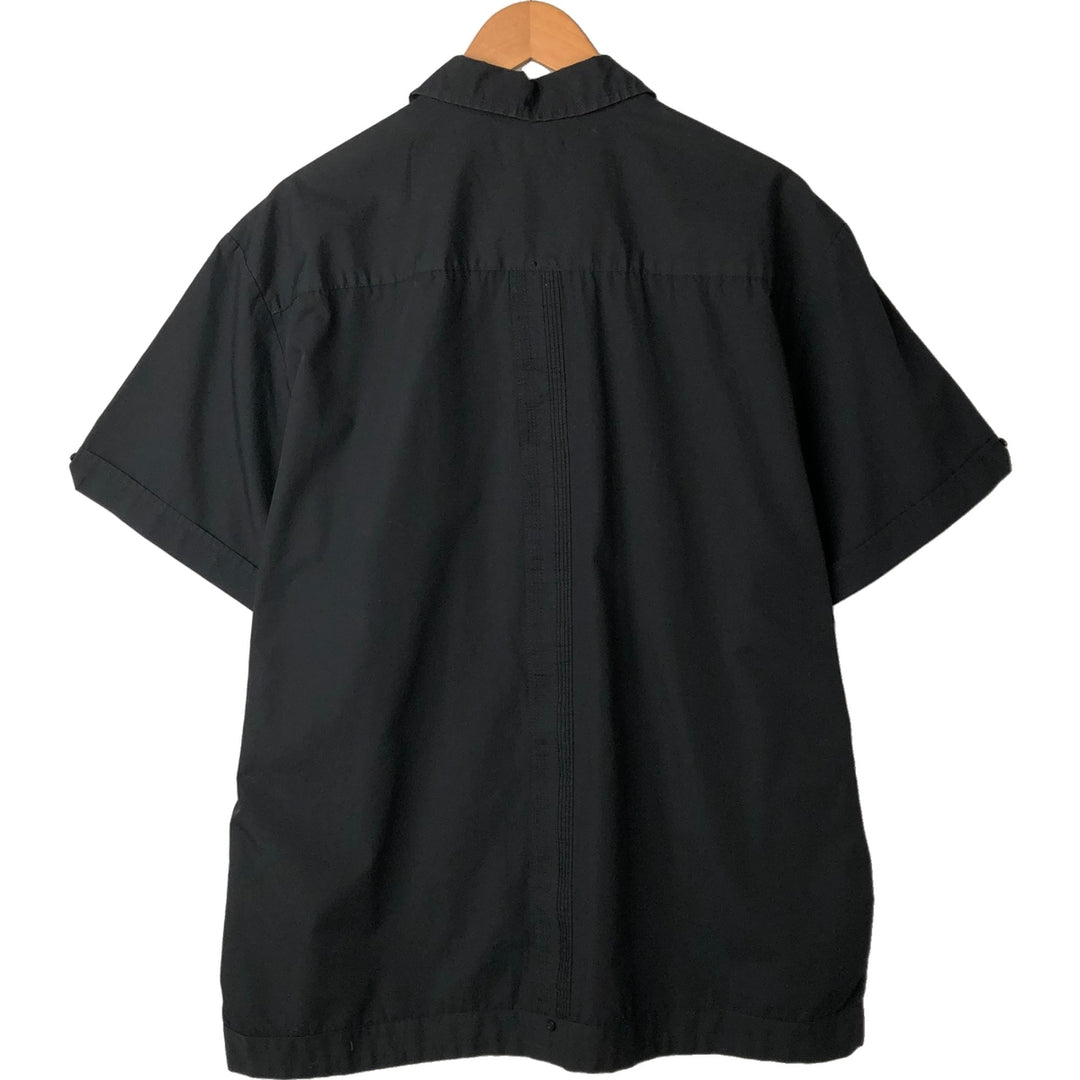 Cafe Luna Short Sleeve Open Collar Mexican Shirt, Cuban Shirt, Box Shirt, Men's Size XL cotton black type Vintage Second Hand