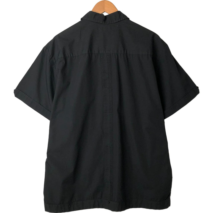 Cafe Luna Short Sleeve Open Collar Mexican Shirt, Cuban Shirt, Box Shirt, Men's Size XL cotton black type Vintage Second Hand