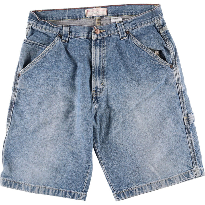 Levi's SIGNATURE Denim Painter Shorts, Men's, W34 equivalent cotton blue type Vintage Second Hand