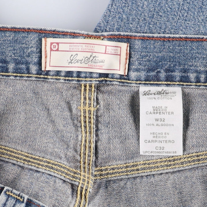 Levi's SIGNATURE Denim Painter Shorts, Men's, W34 equivalent cotton blue type Vintage Second Hand