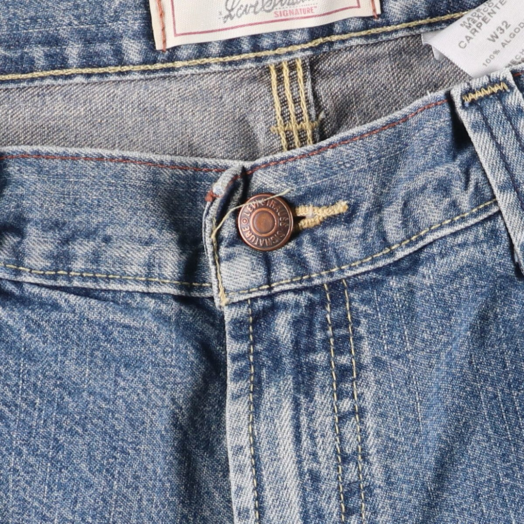 Levi's SIGNATURE Denim Painter Shorts, Men's, W34 equivalent cotton blue type Vintage Second Hand