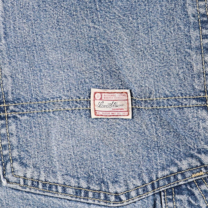 Levi's SIGNATURE Denim Painter Shorts, Men's, W34 equivalent cotton blue type Vintage Second Hand