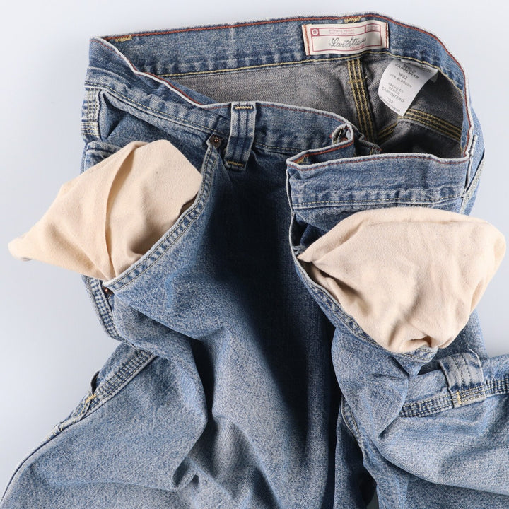 Levi's SIGNATURE Denim Painter Shorts, Men's, W34 equivalent cotton blue type Vintage Second Hand