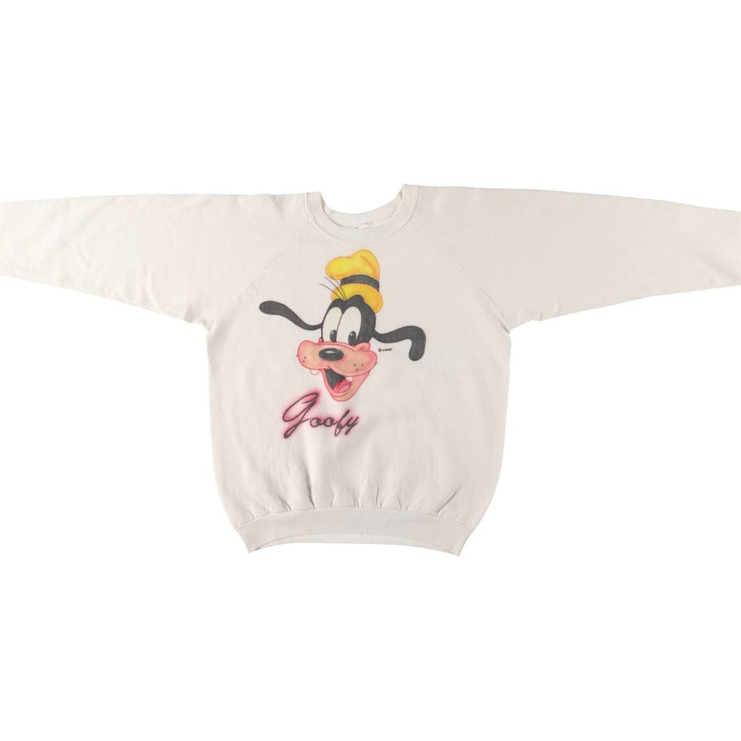 90'S Fruit of the Loom Goofy character sweatshirt, men's size XL, vintage cotton white type Vintage Second Hand