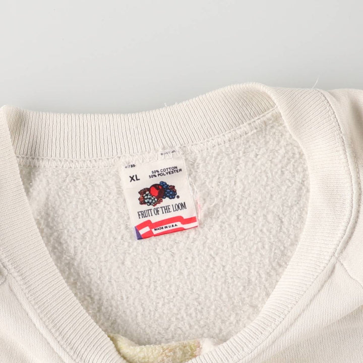 90'S Fruit of the Loom Goofy character sweatshirt, men's size XL, vintage cotton white type Vintage Second Hand