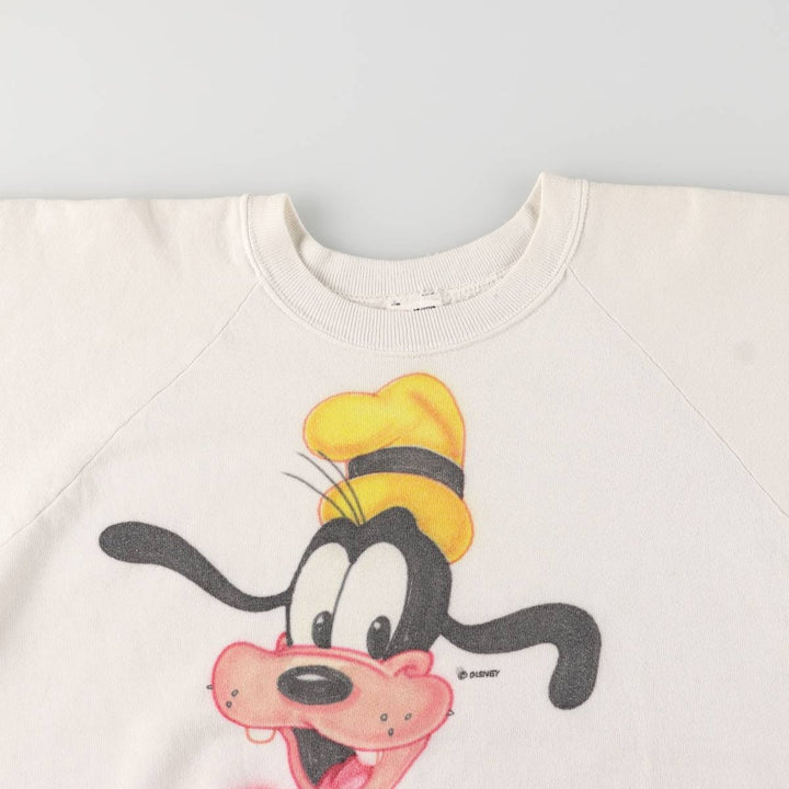 90'S Fruit of the Loom Goofy character sweatshirt, men's size XL, vintage cotton white type Vintage Second Hand