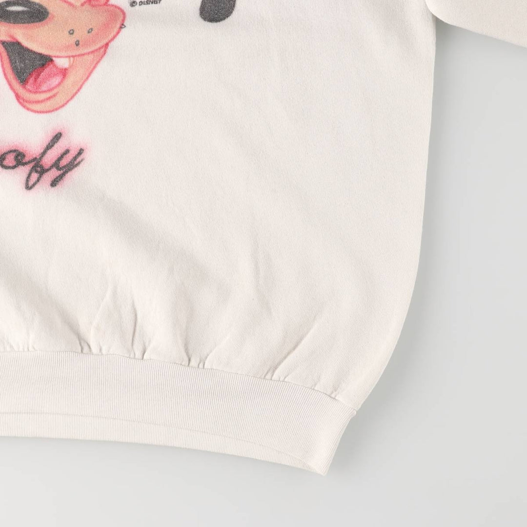 90'S Fruit of the Loom Goofy character sweatshirt, men's size XL, vintage cotton white type Vintage Second Hand