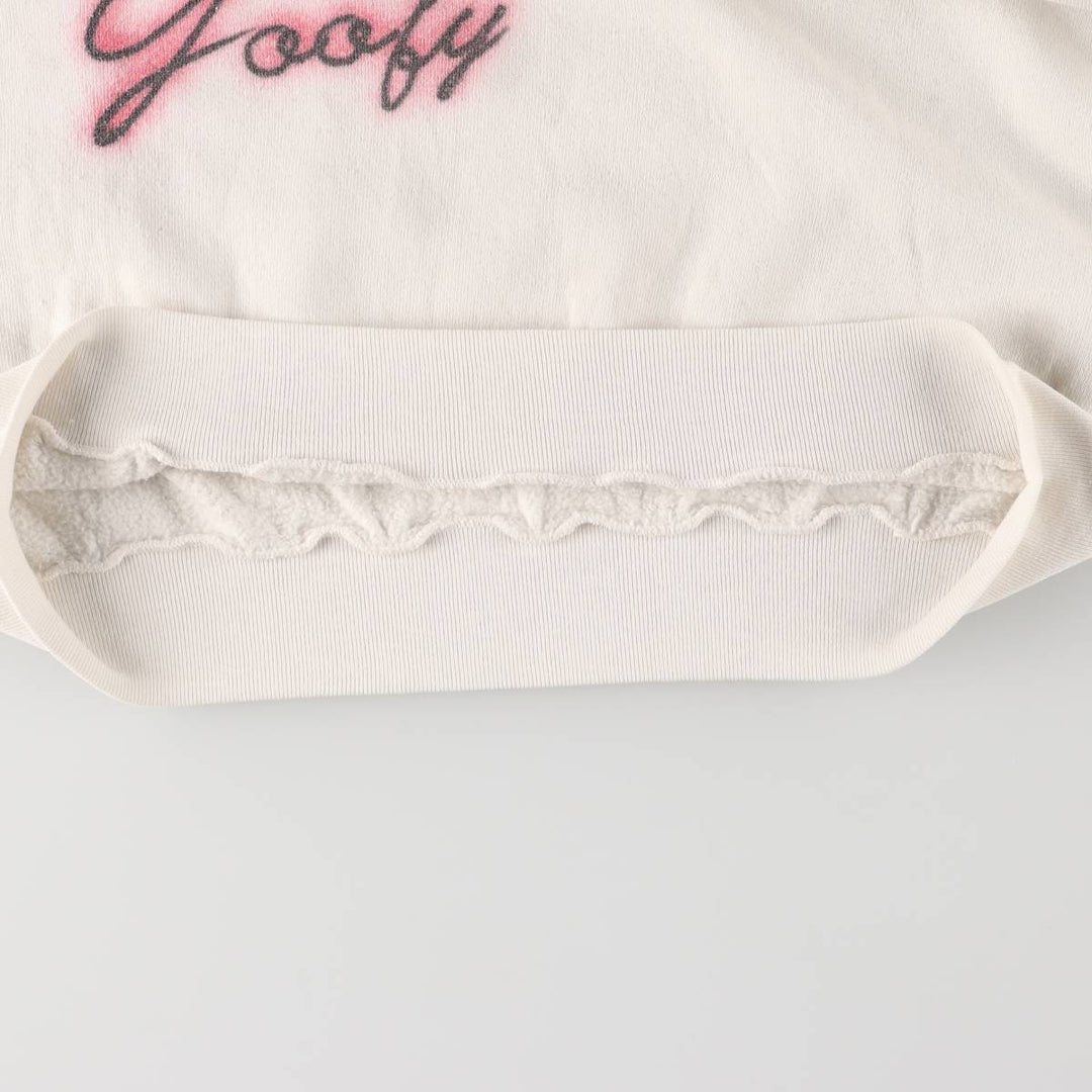 90'S Fruit of the Loom Goofy character sweatshirt, men's size XL, vintage cotton white type Vintage Second Hand