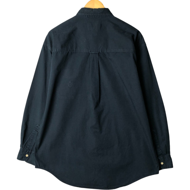 90'S Ralph Lauren CHAPS long sleeve button down shirt men's size L vintage cotton navy blue type Vintage Second Hand