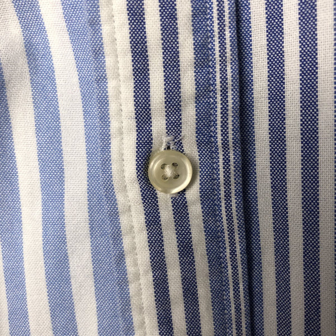 Ralph Lauren long sleeve button down striped shirt, men's size L cotton white type Vintage Second Hand