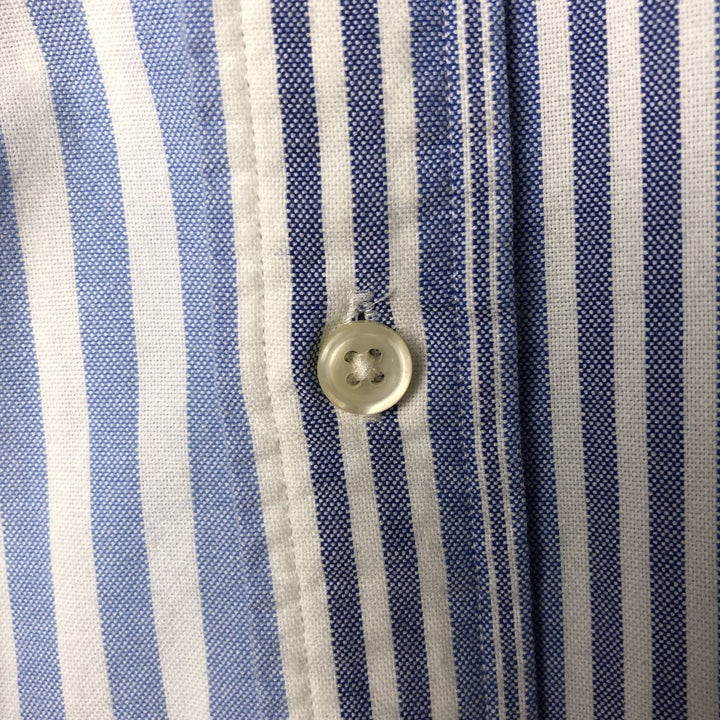 Ralph Lauren long sleeve button down striped shirt, men's size L cotton white type Vintage Second Hand