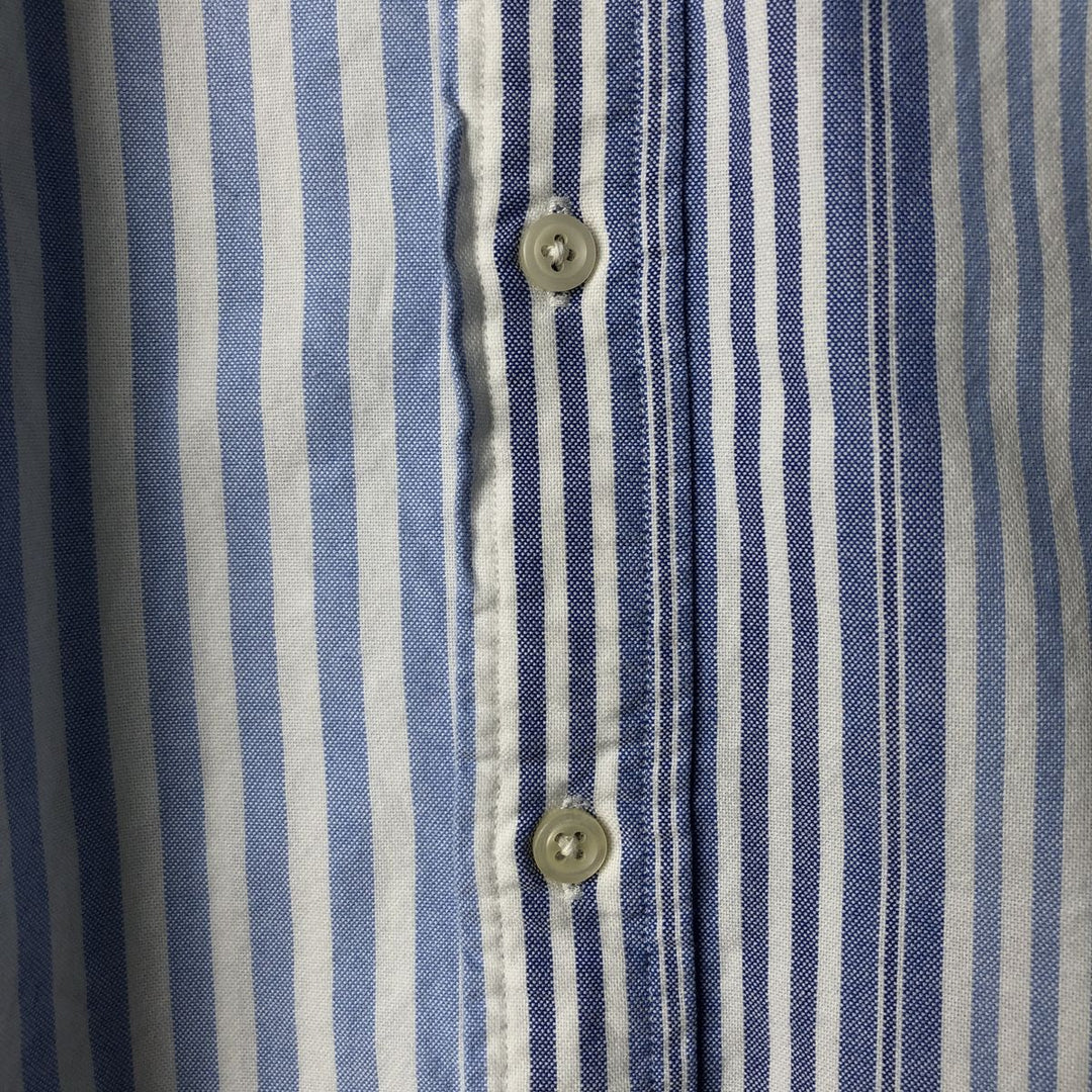Ralph Lauren long sleeve button down striped shirt, men's size L cotton white type Vintage Second Hand