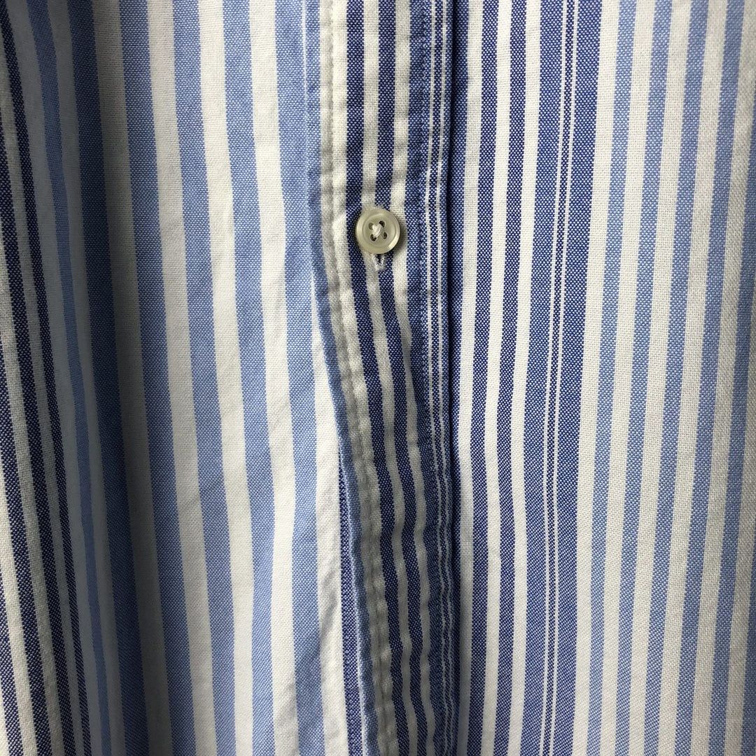 Ralph Lauren long sleeve button down striped shirt, men's size L cotton white type Vintage Second Hand