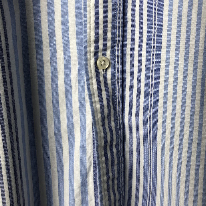 Ralph Lauren long sleeve button down striped shirt, men's size L cotton white type Vintage Second Hand