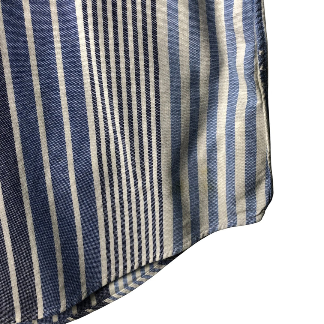 Ralph Lauren long sleeve button down striped shirt, men's size L cotton white type Vintage Second Hand