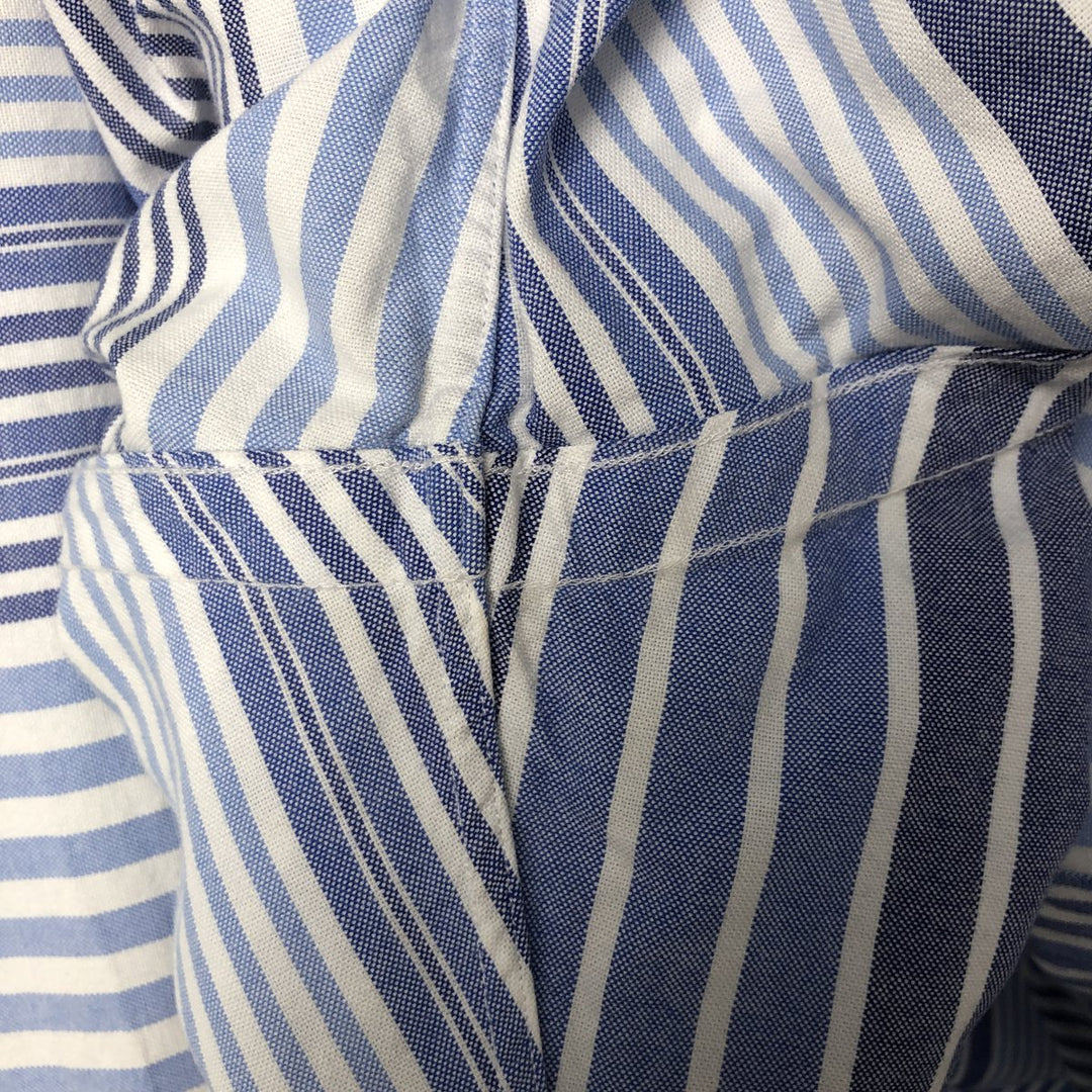 Ralph Lauren long sleeve button down striped shirt, men's size L cotton white type Vintage Second Hand
