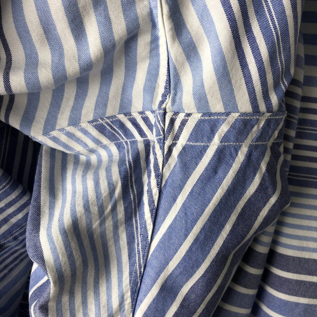 Ralph Lauren long sleeve button down striped shirt, men's size L cotton white type Vintage Second Hand