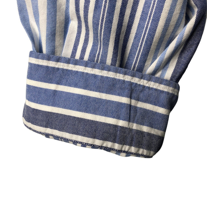 Ralph Lauren long sleeve button down striped shirt, men's size L cotton white type Vintage Second Hand