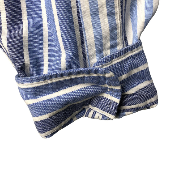 Ralph Lauren long sleeve button down striped shirt, men's size L cotton white type Vintage Second Hand