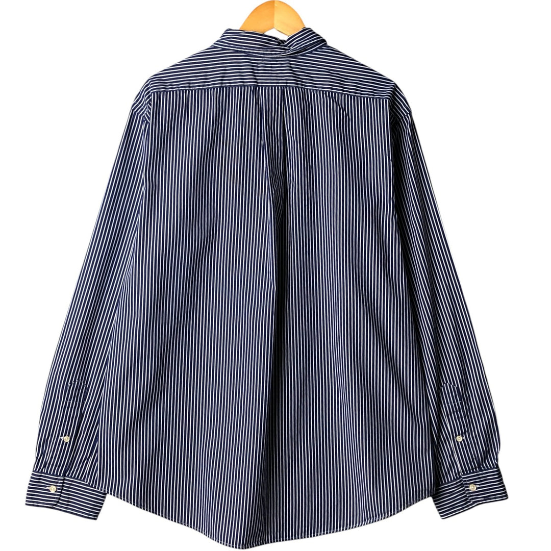 Ralph Lauren CUSTOM FIT long sleeve button down striped shirt men's XXL cotton white type Vintage Second Hand