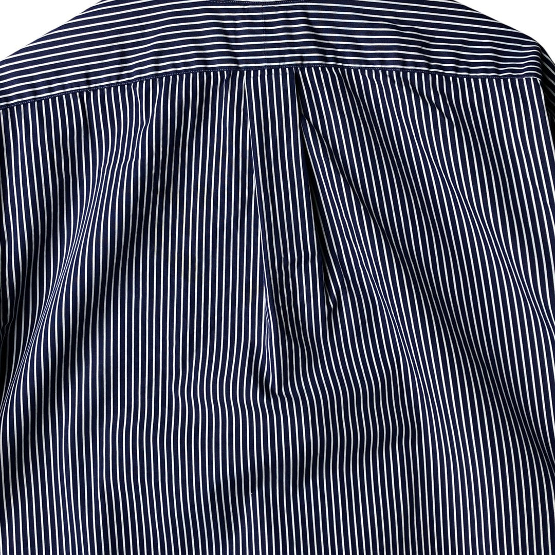 Ralph Lauren CUSTOM FIT long sleeve button down striped shirt men's XXL cotton white type Vintage Second Hand