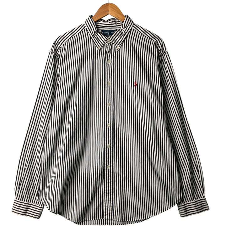 Ralph Lauren Classic Fit Long Sleeve Button Down Striped Shirt Men's XXL cotton white type Vintage Second Hand