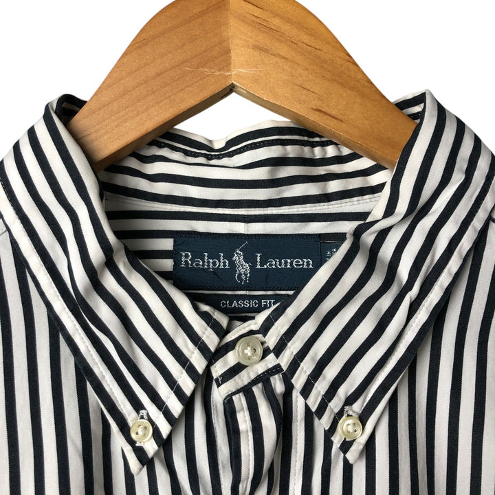 Ralph Lauren Classic Fit Long Sleeve Button Down Striped Shirt Men's XXL cotton white type Vintage Second Hand